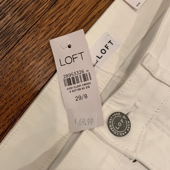 NWT Curvy Chewed Hem Slim Pocket Skinny Crop Jeans in White - Picture 6 of 6